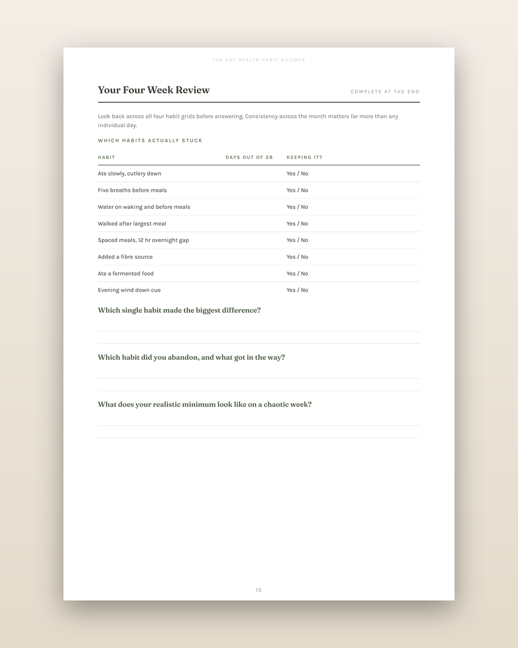 Gut Health Habit Builder