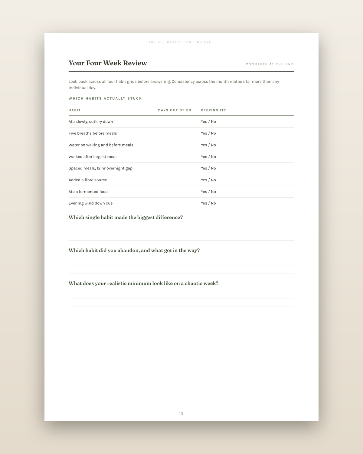 Gut Health Habit Builder